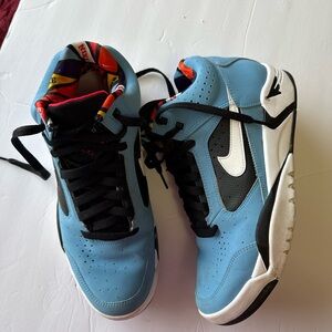 NIKE Air Flight Lite Mid Basketball Shoes University Blue White Black size 8.5